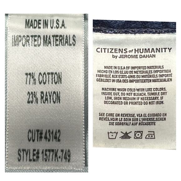 Citizens of Humanity Liya Classic Fit Crop Sz 22" Blue Distressed Summer Sleek - Picture 11 of 14